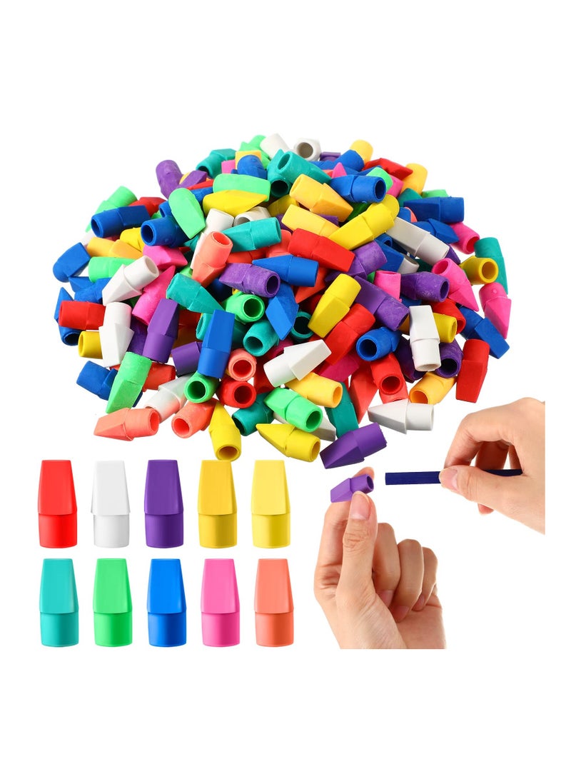 KASTWAVE Pencil Top Erasers, 100 Pcs Colored Cap Erasers Erasers, Pencil Eraser Toppers, Pencil Eraser Caps, Bulk Studying Supplies for Kids Students Teachers School Classroom Home Office, Erasers for Kids - Image 1