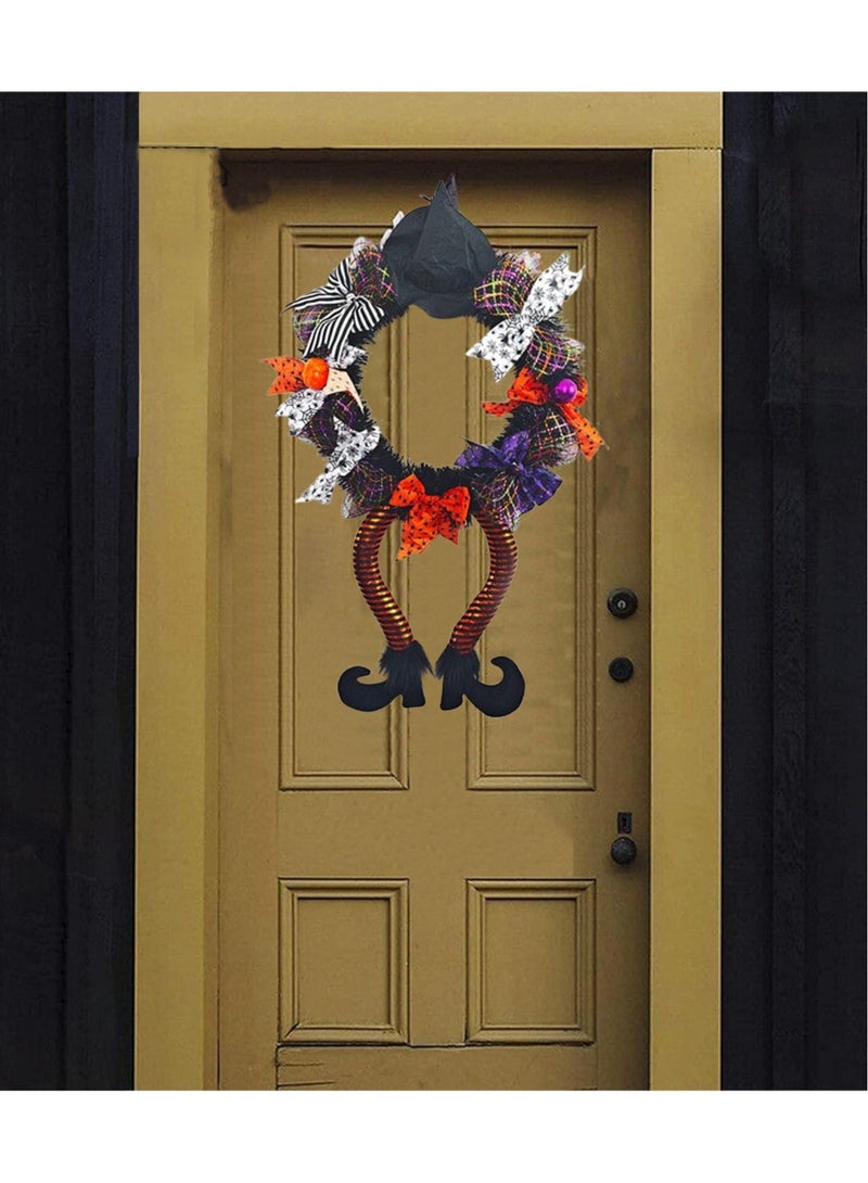 Wreath Front Door Witch Wreath Handmade Spooky Decoration Suitable for Indoor and Outdoor Pumpkin Garland Haunted House Decoration Pendant  - Image 1