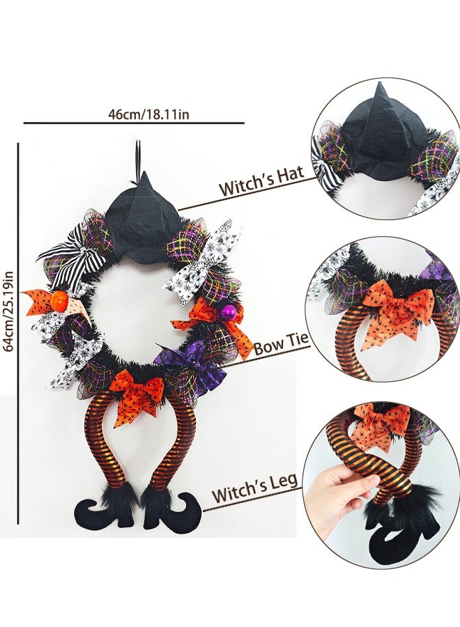 Wreath Front Door Witch Wreath Handmade Spooky Decoration Suitable for Indoor and Outdoor Pumpkin Garland Haunted House Decoration Pendant  - Image 2