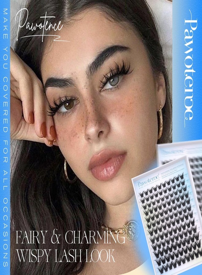 Pawotence Manga Lash Clusters Wispy Cluster Eyelash Extensions 10-16mm Individual Lashes Clusters Spiky Lash Extension DIY False Eyelashes Clusters - Image 4