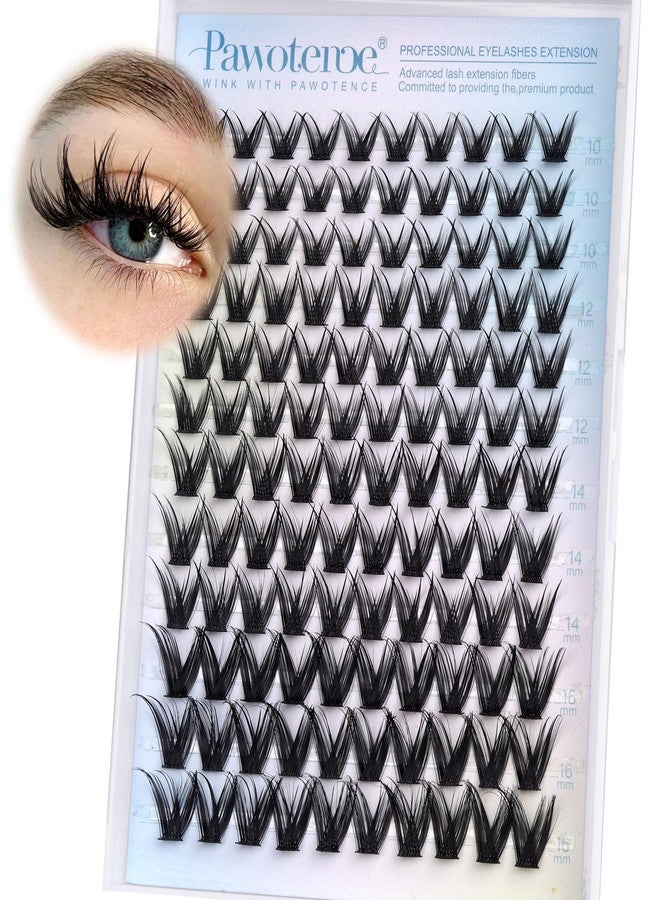 Pawotence Manga Lash Clusters Wispy Cluster Eyelash Extensions 10-16mm Individual Lashes Clusters Spiky Lash Extension DIY False Eyelashes Clusters - Image 1