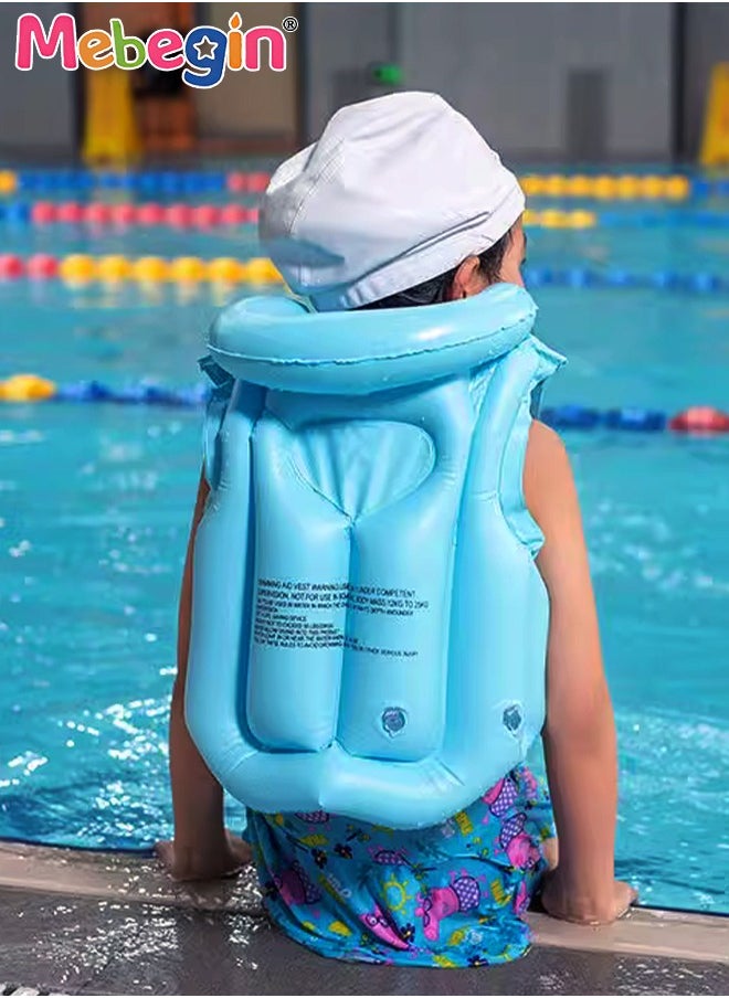 MEBEGIN 6Pcs Kids Swim Vest Set with Inflator Swimming Goggles, Sleeves, Swimming Bag, Nose Clip and Earplugs, Floatation Vest with Adjustable Buckles, Buoyancy Swimming Aid Float Jacket for Learning Swiming, Perfect for Pool, Swim Lesson, Beach and Water Party  - Image 4