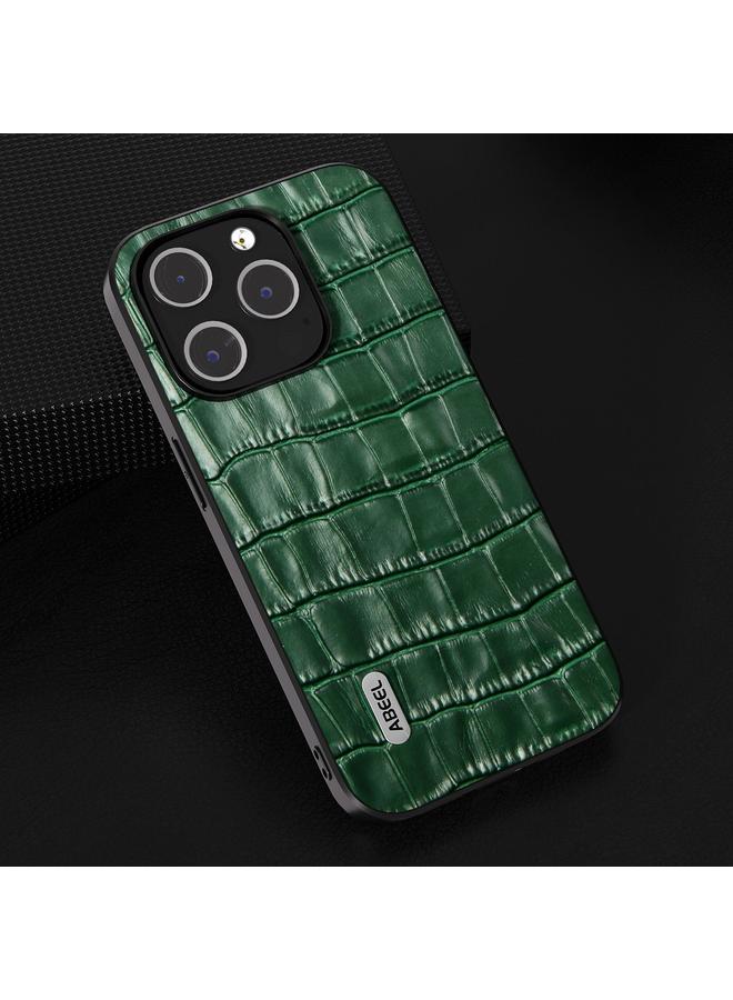 S-TOP Case For iPhone 14 Pro ABEEL Crocodile Texture Genuine Leather Phone Case - Image 2