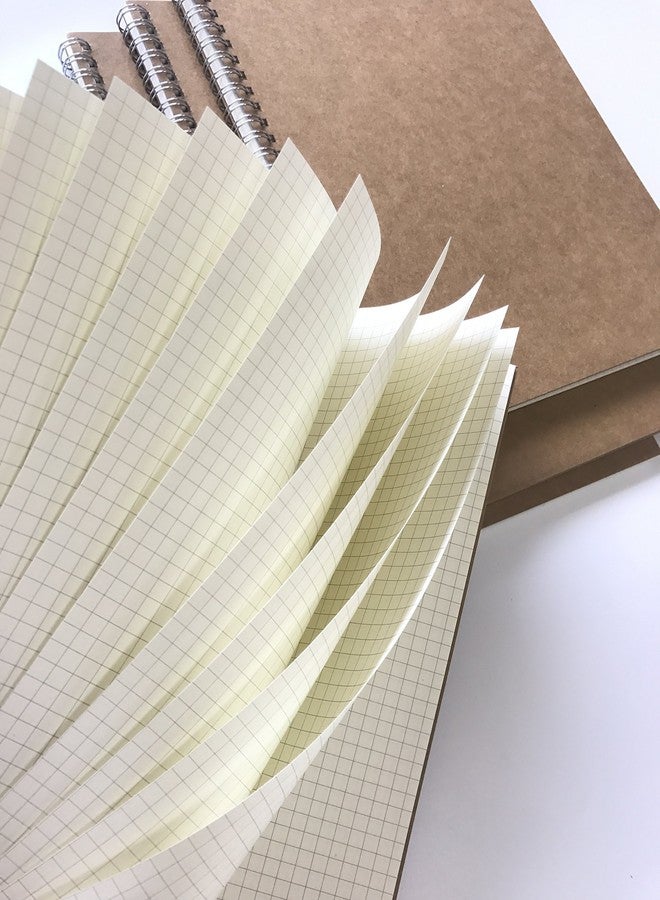 VEEPPO 4 Pack Spiral Notebooks B5/A5 Graph Grid/Dot Grid/Daily Planner (B5-4 pack 5mm Graph Paper) - Image 5