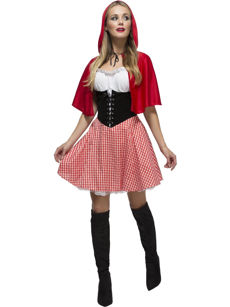 Smiffys Fever Red Riding Hood Costume, Red - Image 1
