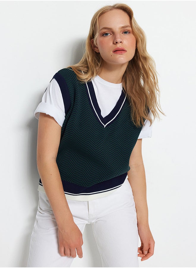 Dark Navy V Neck Geometric Patterned Knitwear Sweater TWOAW22BZ0051 - pzsku/ZB38194D414754A2095A5Z/45/_/1730941055/28b2c5ce-7c06-4db2-af4b-4f0e9e459d48