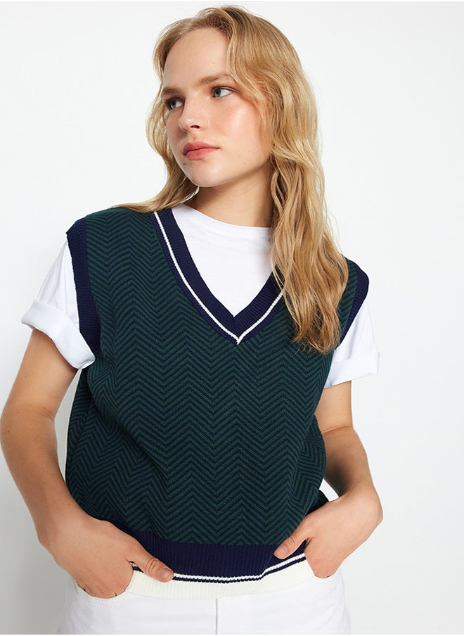 Dark Navy V Neck Geometric Patterned Knitwear Sweater TWOAW22BZ0051 - pzsku/ZB38194D414754A2095A5Z/45/_/1730941065/894eadd1-ebd6-4e70-9d34-8af3393f5ee0