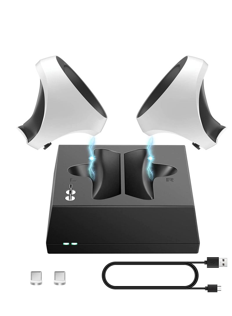 SYOSI VR Charging Stand Compatible with PS VR2 Controller Accessories Fast Type-C Magnetic Wireless Charging Station 2 Charge Heads with LED Indicator - Image 1
