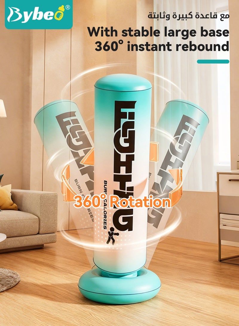 Bybeo Inflatable Kids Punching Bag, Children Boxing Bag, Freestanding Punching Bag with Sturdy Base for Kids Adults, Inflatable Boxing Bag with A Pair of Children's Boxing Gloves and Air Pump, for Practice Karate, Taekwondo, 150CM - Image 5