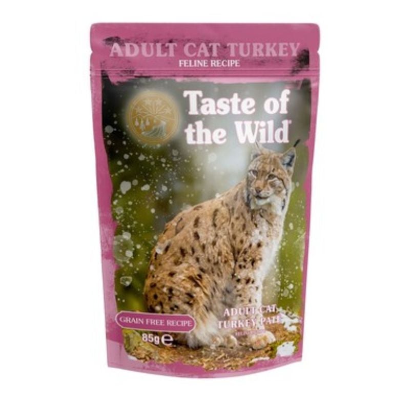 باتيه قطط من Taste of the Wild بنكهة الديك الرومي للقطط البالغة (خالٍ من الحبوب)، 85 جم