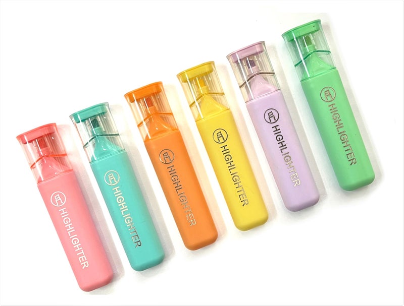 Definite Art Patel Shades Big Highlighter for Office College School Notes highlighting Color of Blue, Green, Pink, Purple, Yellow, Orange (Pastel Highlighters, Pack of 6) - Image 2