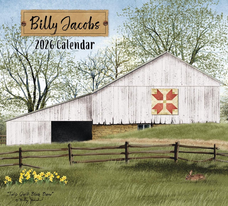 Crossroads Home 2026 Billy Jacobs Large Monthly Wall Calendar with Rustic Country Farmhouse Pictures - Scenic Country Landscapes And Farmhouse Style Illustrations - Image 1