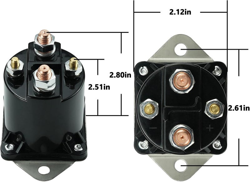 gradora Club Car 12V Gas Golf Cart Solenoid Replacement for 1984-Up Club Car DS & Precedent Gas Golf Cart 1013609 435-154 - Image 3
