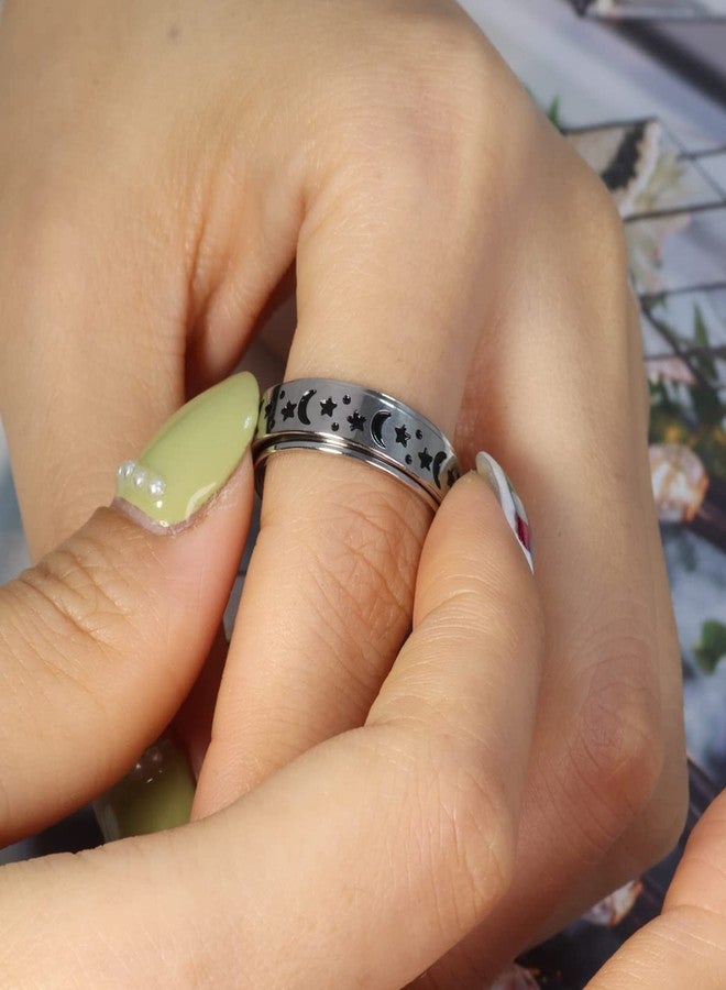 OreilleStar Anxiety Ring for Women Fidget Ring: Anxiety Relief Items Spinner Rings for Anxiety Silver Moon Star Fidget Rings for Anxiety for Women Anti Anxiety Relief Toys - Image 5