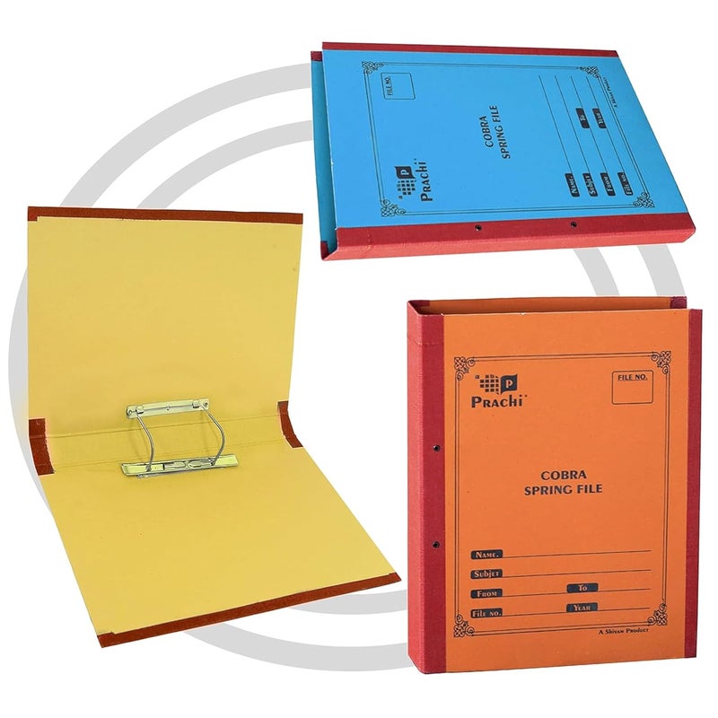 DAHSHA 4 Pack Spring Files A4 Size Paper Folder Cobra File Document Organizer Certificates Holder- Color May Vary (35 x 26 x 3.5 cm) - Image 3