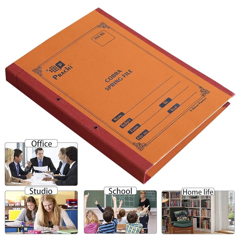 DAHSHA 4 Pack Spring Files A4 Size Paper Folder Cobra File Document Organizer Certificates Holder- Color May Vary (35 x 26 x 3.5 cm) - Image 5