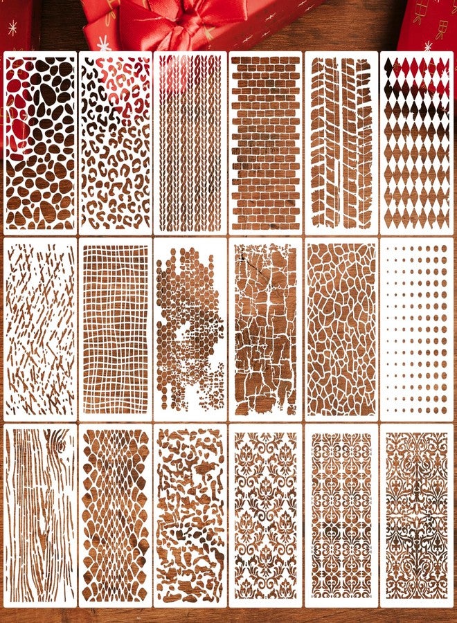 zosylley Stencils for Crafts Reusable Texture Stencils for Painting Background Stencil Drawing Templates for Wood Canvas Furniture Scrapbooking - Image 1