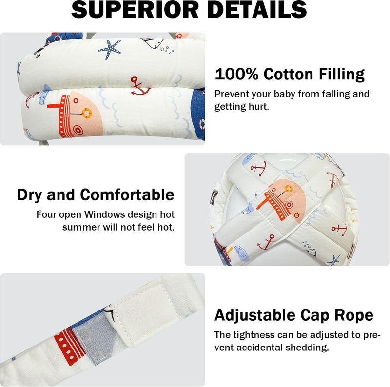 REFLYAWAY Baby Head Protector for Crawling Walking, Baby Helmet Adjustable No Bumps and Soft Cushion, Infant Safety Cap for Kid Learning to Walk - Image 5