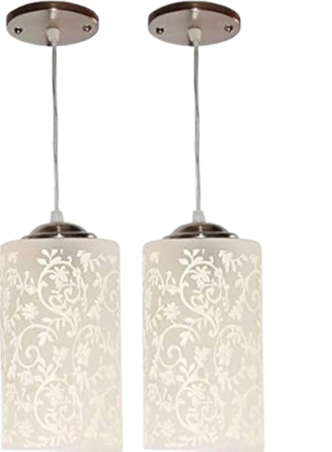 MFN E27 Single Head Vintage Hanging Pendant Ceiling Light Lamp (White) - Pack of 2 - Image 1