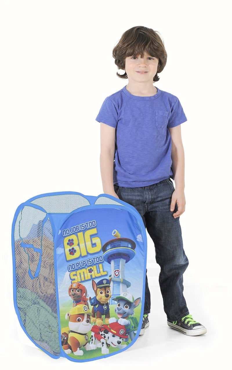 Idea Nuova Nickelodeon Paw Patrol Pop Up Laundry Hamper with Durable Carry Handles,Kids Clothes Storage Organizer, 21" H x 13.5" W x 13.5" L - Image 1