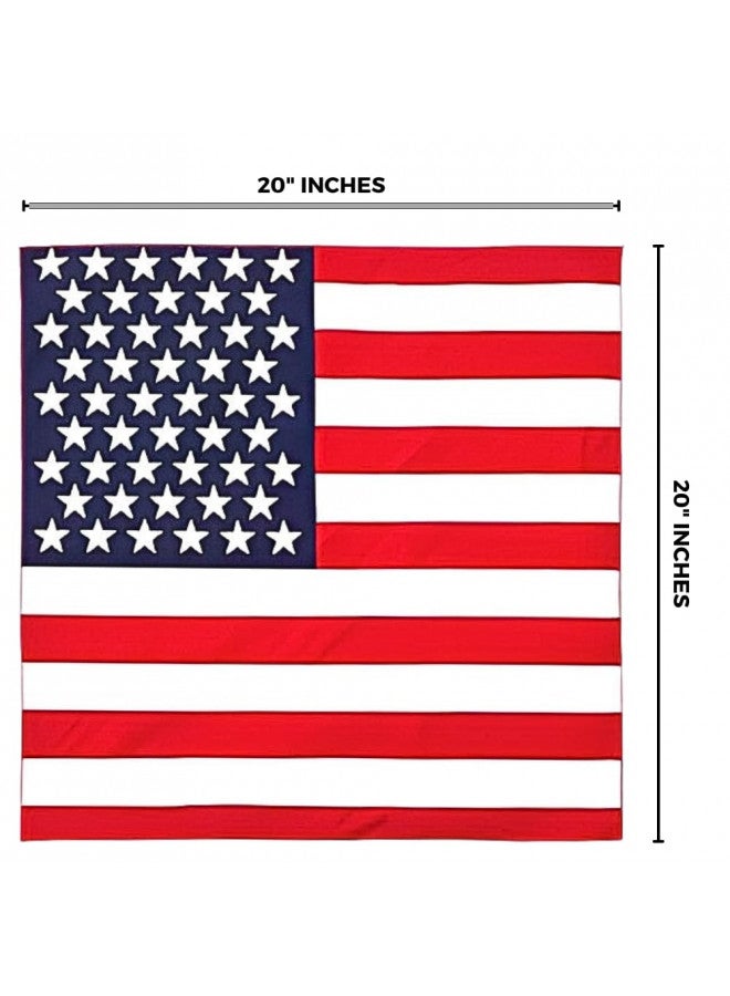 Amscan Bold & Stunning American Flag Polyester Bandana (20"x20") - 1 Pc - Perfect for Outdoor, Fashion & Patriotic Events - Image 4