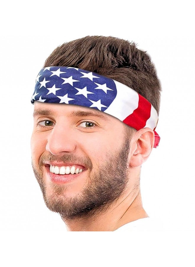 Amscan Bold & Stunning American Flag Polyester Bandana (20"x20") - 1 Pc - Perfect for Outdoor, Fashion & Patriotic Events - Image 2