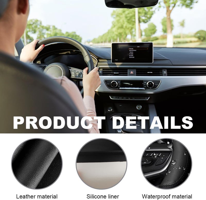 Car steering wheel cover, anti slip, soft and breathable, made of ultra-fine fiber leather, universal, safe, automotive, SUV， Caravan (black) - Image 5