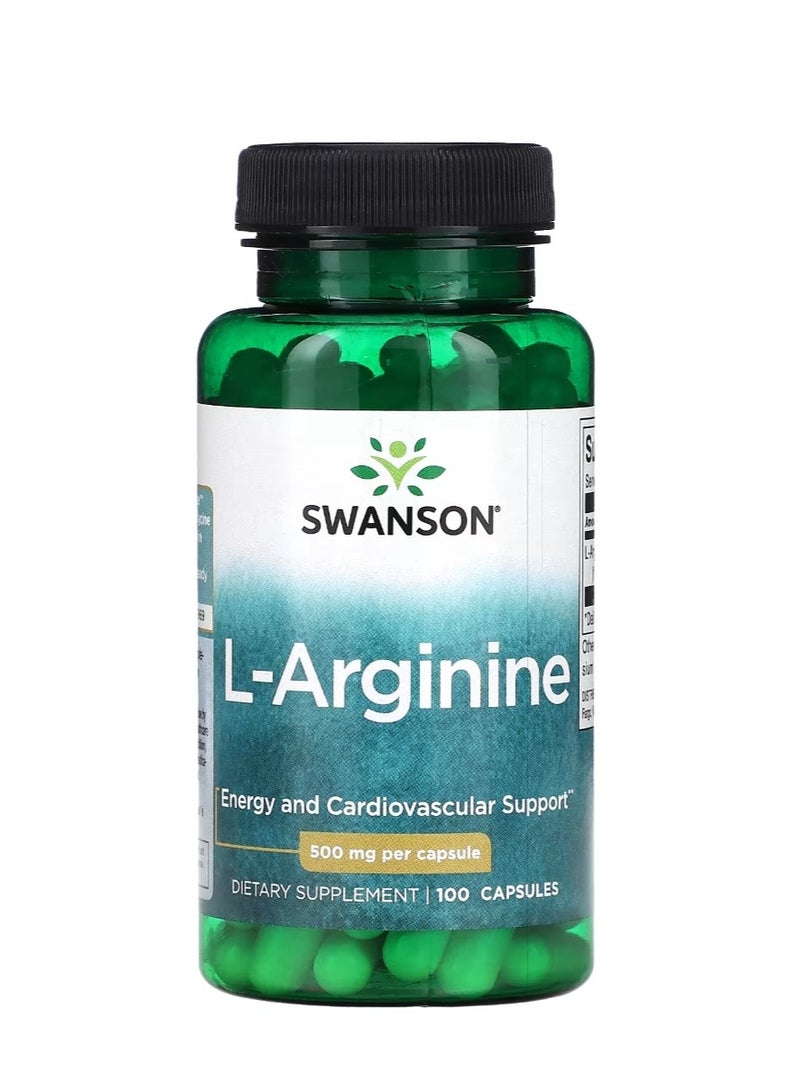 سوانسون إل-أرجينين 500 مجم 100 كبسولة - Image 1