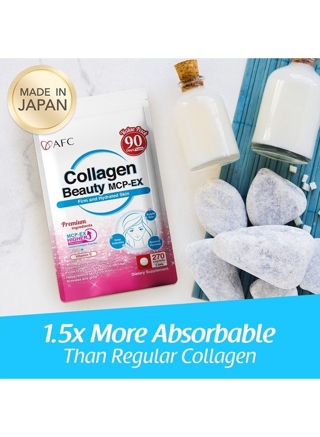 Afc Japan Collagen Beauty MCP-EX with Marine Collagen Peptide, 1.5X Better Absorption Than Other Collagen, for Anti-Aging, Skin, Hair, Nails, Bone and Joints, for Women & Men, 90 Days Supply - Image 2