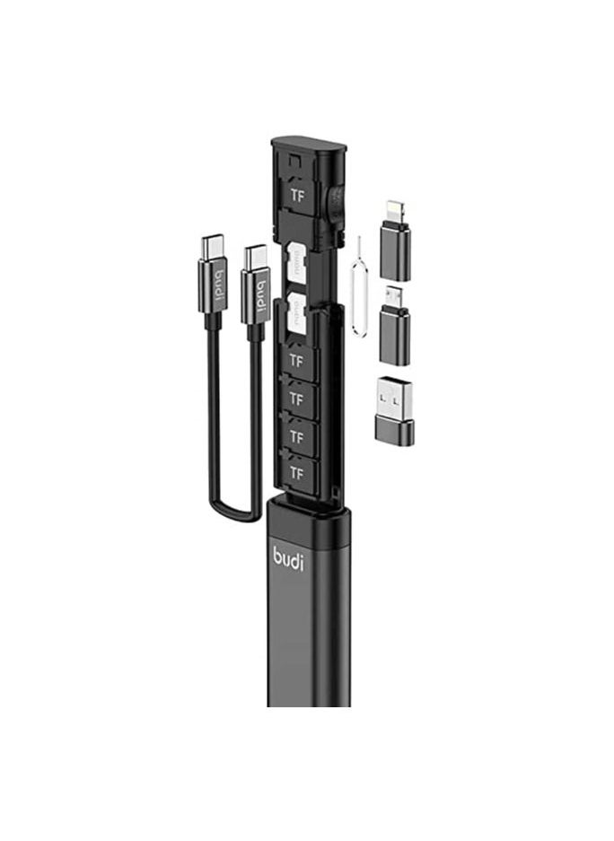 budi - Multifunctional 9 in 1 Data Cable with USB Type-C Card Reader Micro SD Memory Card high-Speed Card Reader Adapter Suitable for Mobile Phone Cameras and Computers - Image 1
