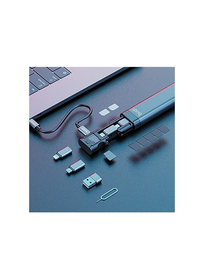 budi - Multifunctional 9 in 1 Data Cable with USB Type-C Card Reader Micro SD Memory Card high-Speed Card Reader Adapter Suitable for Mobile Phone Cameras and Computers - Image 1