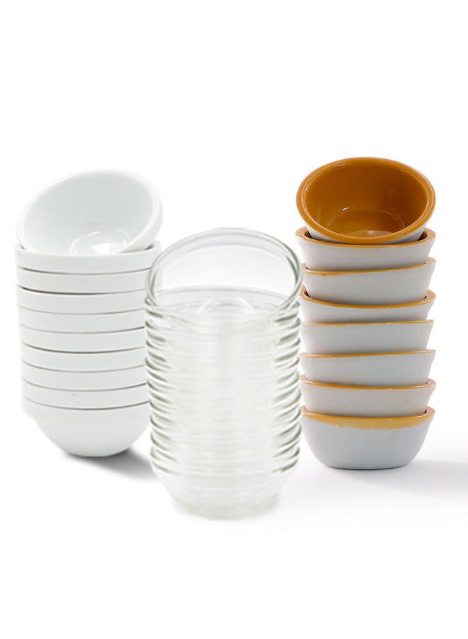 Bowl Pudding Jelly Bowl Small Ceramic Glass Bowl Baking Bowl Cup Appliance Baking Mold Bowl Cake Bowl Basket-Specifications:20-Capacity:Clay Bowl 7.2*3.4 ]