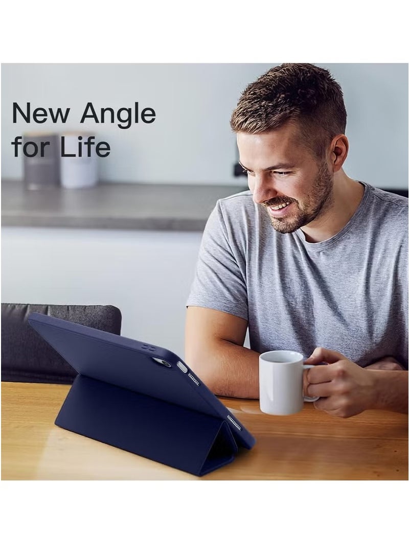 DUSALA Case for iPad (A16) 11th 11 inch 2025 Gen iPad 11 Case/Case for iPad 10th Generation 10.9 Inch 2022 Built-in Pencil Holder Flexible Back Cover,Trifold Stand, Auto Sleep Wake Rebound Series for iPad 2022 Model A2696 A2757 A2777 10th Gen 10.9 Inch/iPad 11th Gen 11" 2025 A3354, A3355, A3356 Blue - Image 2