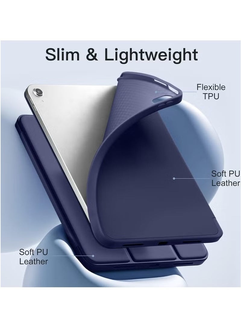 DUSALA Case for iPad (A16) 11th 11 inch 2025 Gen iPad 11 Case/Case for iPad 10th Generation 10.9 Inch 2022 Built-in Pencil Holder Flexible Back Cover,Trifold Stand, Auto Sleep Wake Rebound Series for iPad 2022 Model A2696 A2757 A2777 10th Gen 10.9 Inch/iPad 11th Gen 11" 2025 A3354, A3355, A3356 Blue - Image 3