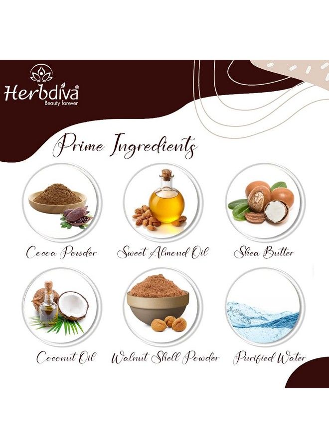 Herbdiva Choco Body Polishing Facial Scrub 500Gm ; Removes Tan Blackheads & Dirt Soft & Smooth Skin ; Enriched With Sweet Almond Oil & Vitamin C - Image 5