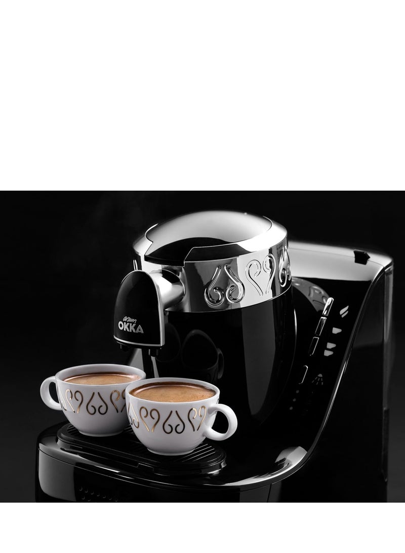 ارزوم اوكا - ماكينة تحضير القهوة التركية - اسود/كروم - ok002 - Image 2