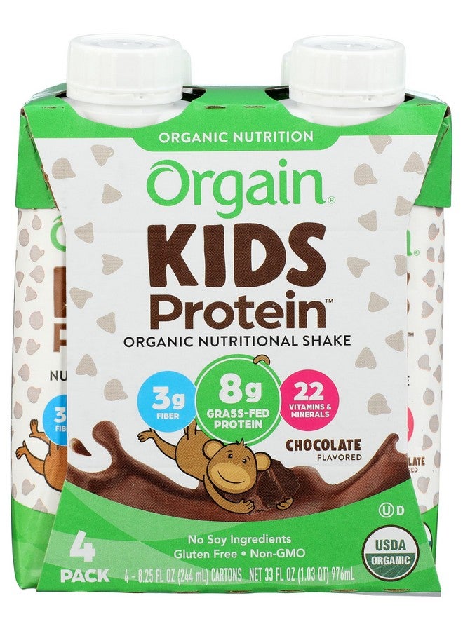 أورجين شيك بروتين عضوي مغذي للأطفال من أورجين، بنكهة الشوكولاتة، وجبات خفيفة صحية للأطفال، 8 غ بروتين ألبان، 3 غ ألياف، 22 فيتامين ومعادن، بدون مكونات الصويا، غير معدل وراثيًا، 8.25 أونصة سائلة (قد تختلف العبوة) (عبوة من 4 قطع)