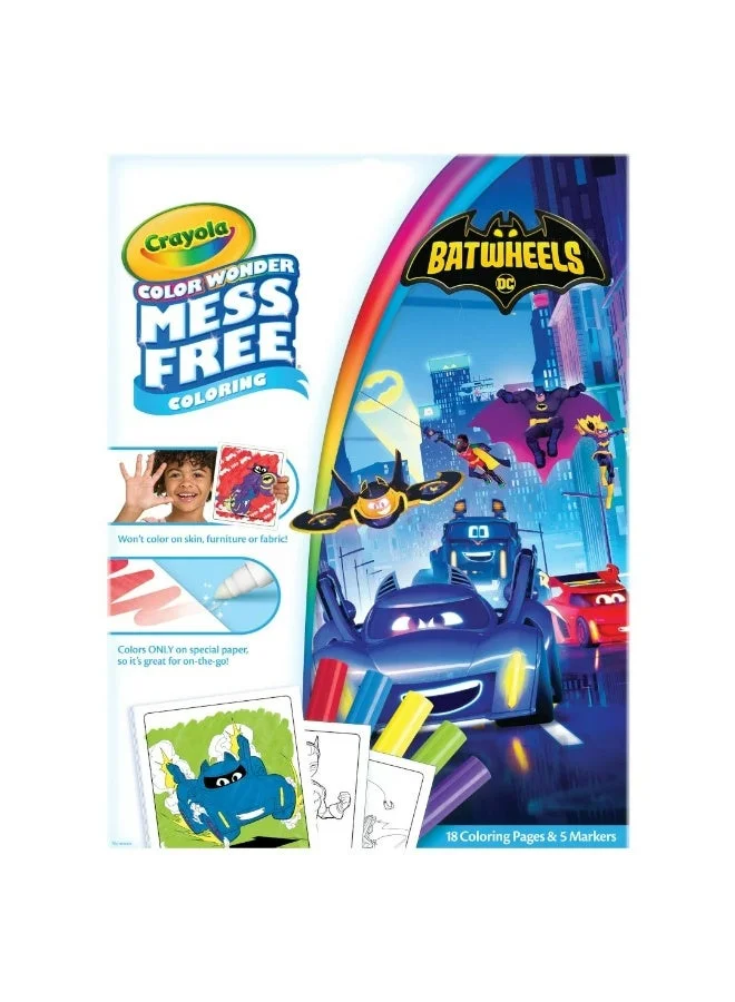 كرايولا Crayola Color Wonder Batwheels Activity Set – Mess Free Batman Coloring for Toddlers, Includes Markers & Pages, Gift for Kids Ages 3+