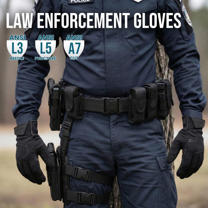 TAILI Level 3 Needle, Level 5 Puncture Resistant Men Work Gloves, Grip Enhanced A7 Cut Resistant Safety Gloves, Touchscreen and Breathable, Black, Large (L), 1 Pair - Image 5