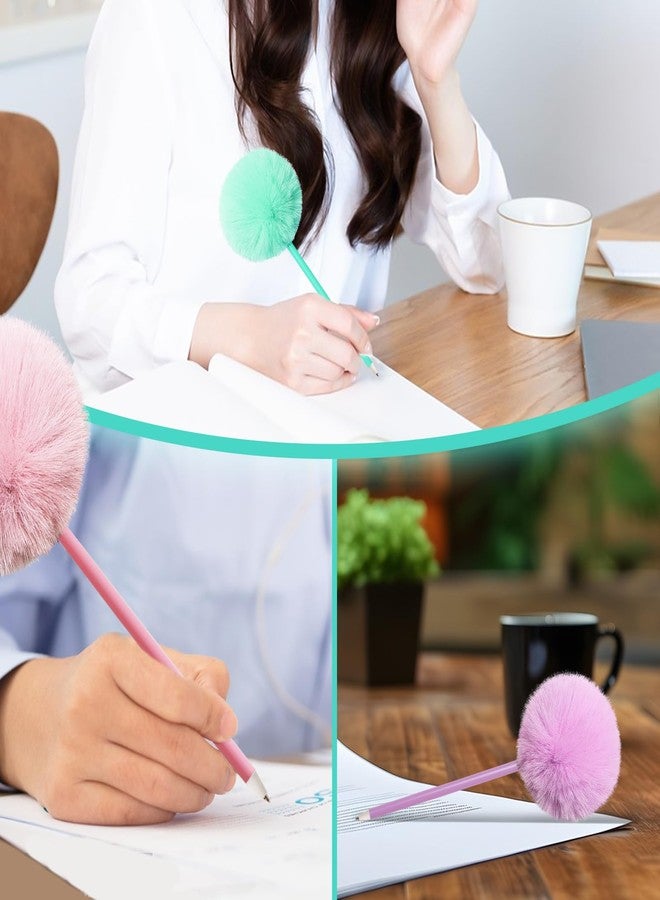 SBYURE 12 Pack Pom Pom Ballpoint Pen Colorful Fluffy Ball Pen Cute Fluffy Pen Pom Pom Pens for Girls Party Supplies,Gift Pen Cute Stationery and Office Supplies - Image 5