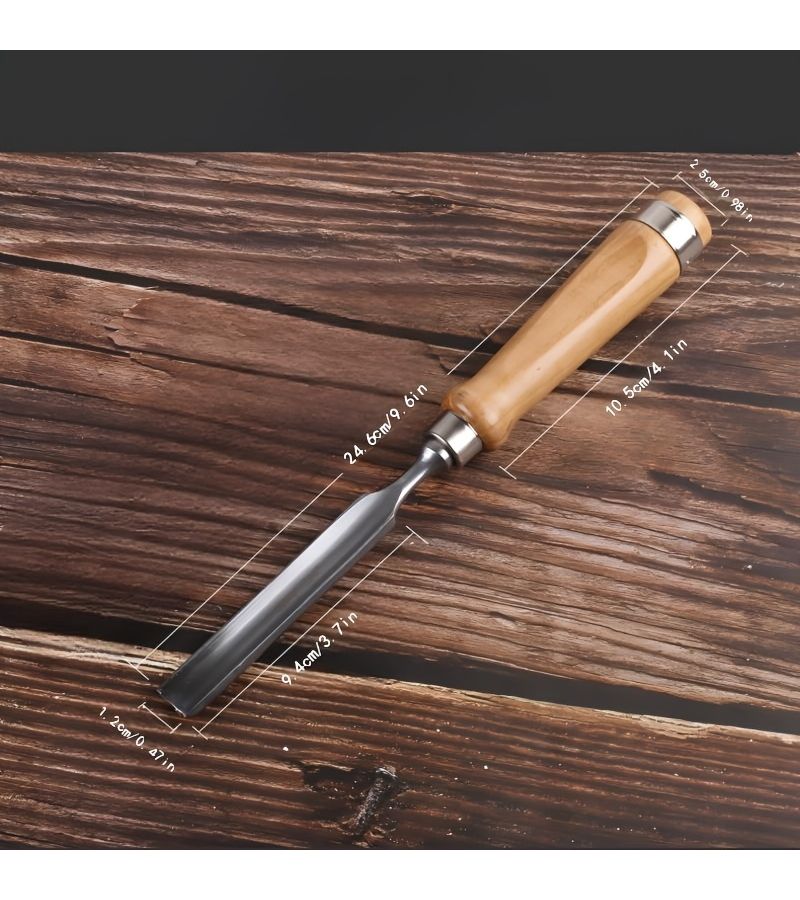 6mm Chrome Vanadium Steel Woodworking Half Round Chisel Ashwood Handle - Image 2