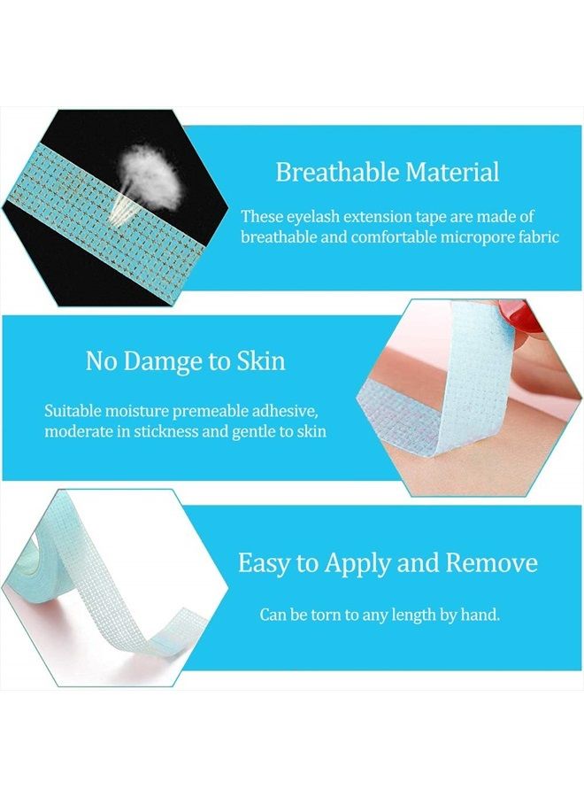 EBANKU 6 Rolls Eyelash Extension Tape EBANKU Adhesive Breathable Blue Lash Tape Micropore Fabric Under Eye Tape for Eyelash Extension Supply 10 Yard Each Roll (Blue) - Image 2