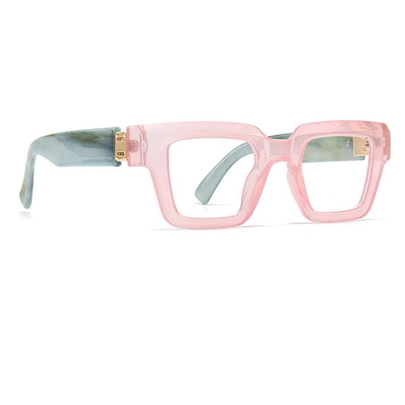 bullabulling Oprah Style Reading Glasses for Women Men, Fashion Square Blue Light Blocking Readers Lo5 (pink, 2.0, x) - Image 3