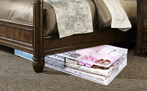 Masirs Clear Underbed Storage Bag, Durable Vinyl Material to Shield Your Contents from Dust, Dirt and Moisture, Easy Gliding Zipper for Easy Access and Label Pocket for Easy Identification, (2-Pack) - Image 5