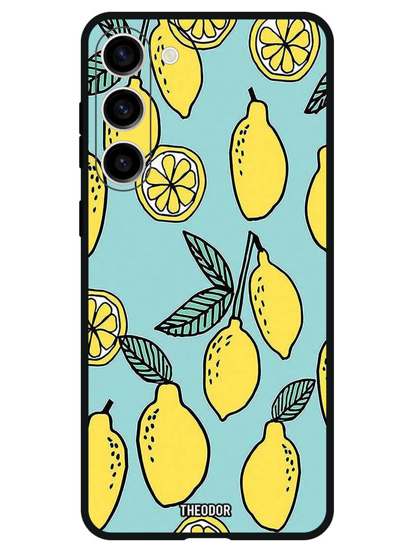 Theodor Protective Case Anti Scratch Shock Proof Bumper Cover For Samsung Galaxy S23 FE Lemons Background Turqoise - Image 1