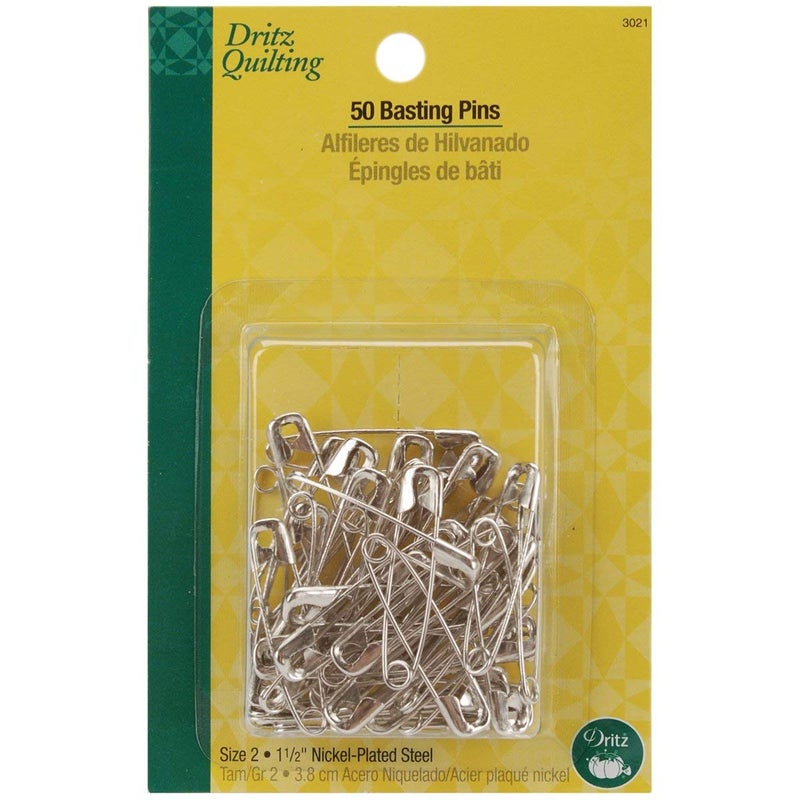 Dritz Dritz 3021 Basting Safety Pins Size 2 50Count Nickel