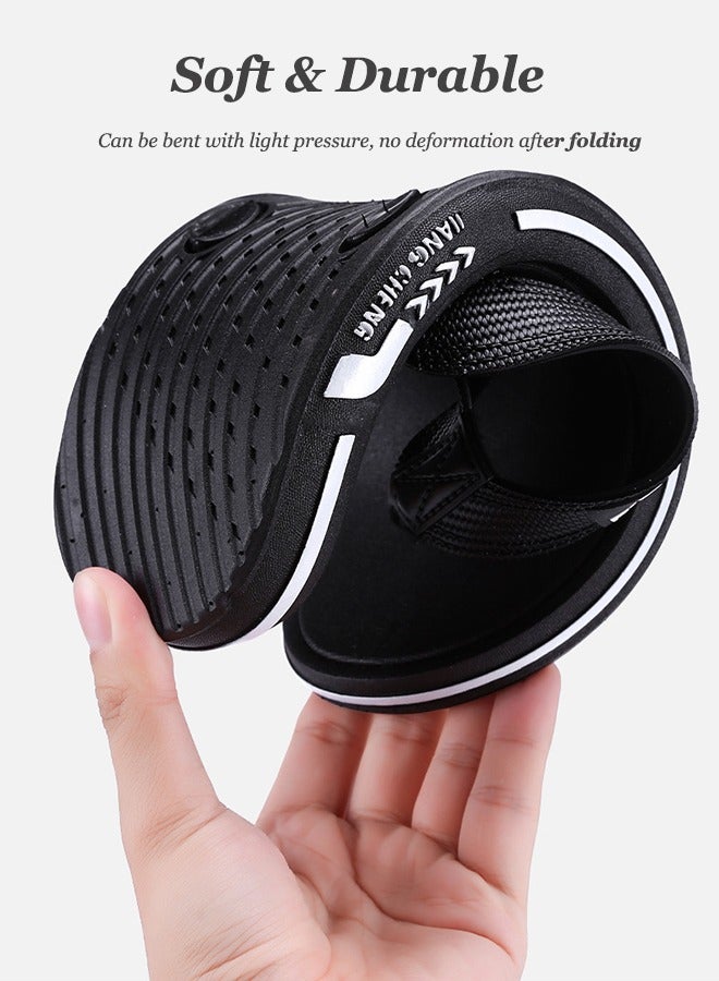 PJ Stylish And Comfortable Men's Flip Flops, Anti-Odor And Non-Slip Sandals, Non-Slip Shower Slippers - Men's Lightweight Slippers, Size 42-43, Black, Indoor Or Outdoor Use  - Image 4