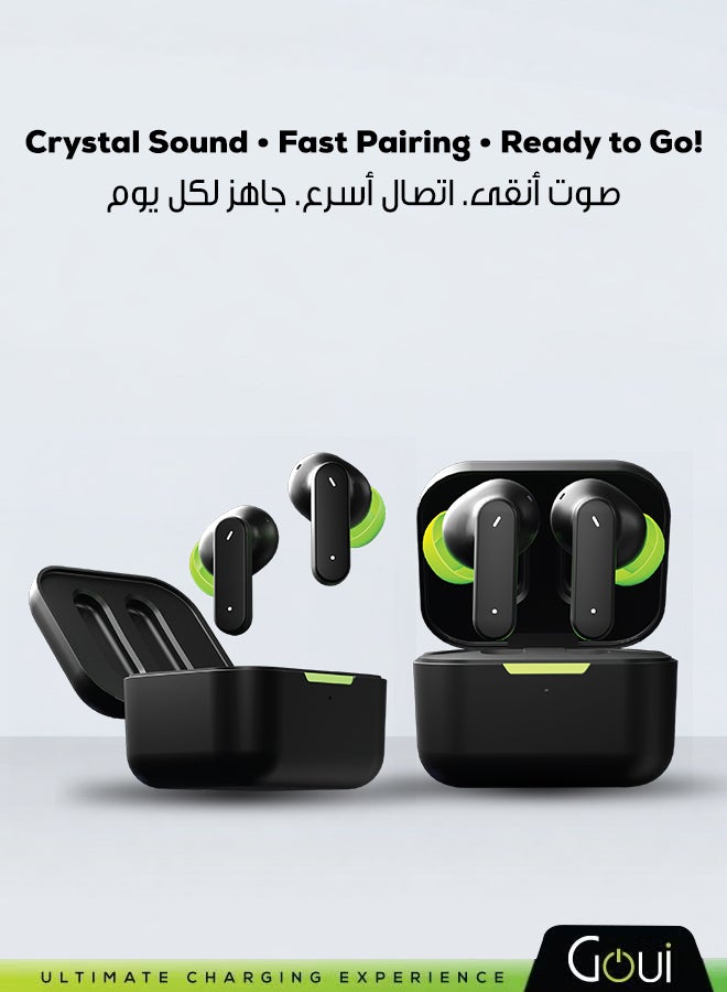 Goui True Wireless Earbuds for iPhone 17/16 /15/14 Series, Samsung, Galaxy, Huawei and More – G-Pods Pro Earbuds Bluetooth 5.3, Active Noise Cancellation (ANC), Dual Microphones, Up to 20 Hours Playtime, Touch Controls, Compact Lightweight Design, iOS & Android Black - Image 1