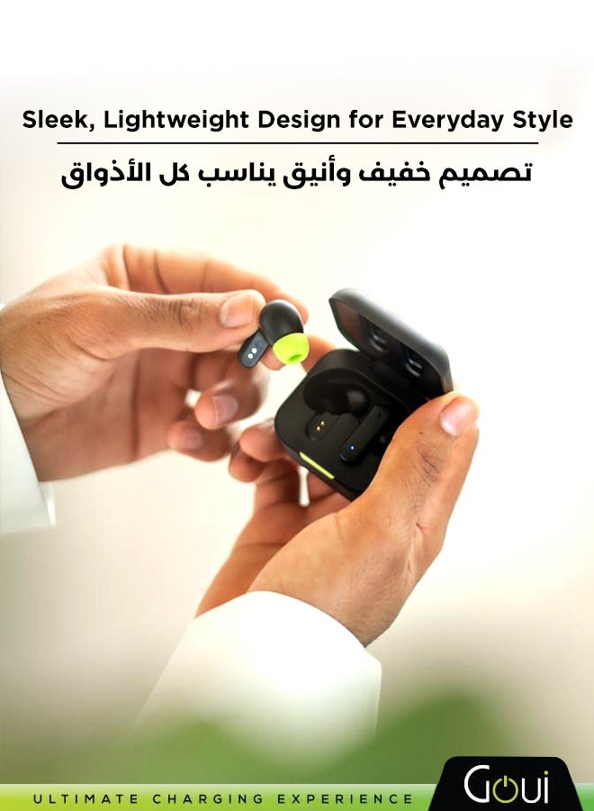 Goui True Wireless Earbuds for iPhone 17/16 /15/14 Series, Samsung, Galaxy, Huawei and More – G-Pods Pro Earbuds Bluetooth 5.3, Active Noise Cancellation (ANC), Dual Microphones, Up to 20 Hours Playtime, Touch Controls, Compact Lightweight Design, iOS & Android Black - Image 2