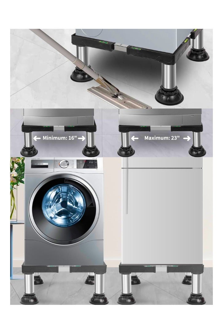 Chase Up Mini Fridge Stand Height 7"-8.4" Adjustable Washer and Dryer Stand with 4 Strong Feet Heavy Duty Washing Machine Stand Base Laundry Pedestal Universal Platform for Home 16-24 Inch Appliance - Image 2